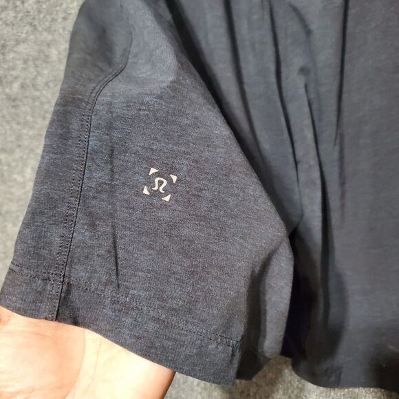 Lululemon Mens Drawstring Athletic Shorts Size Medium Navy Grey Casual Gym - Picture 3 of 16